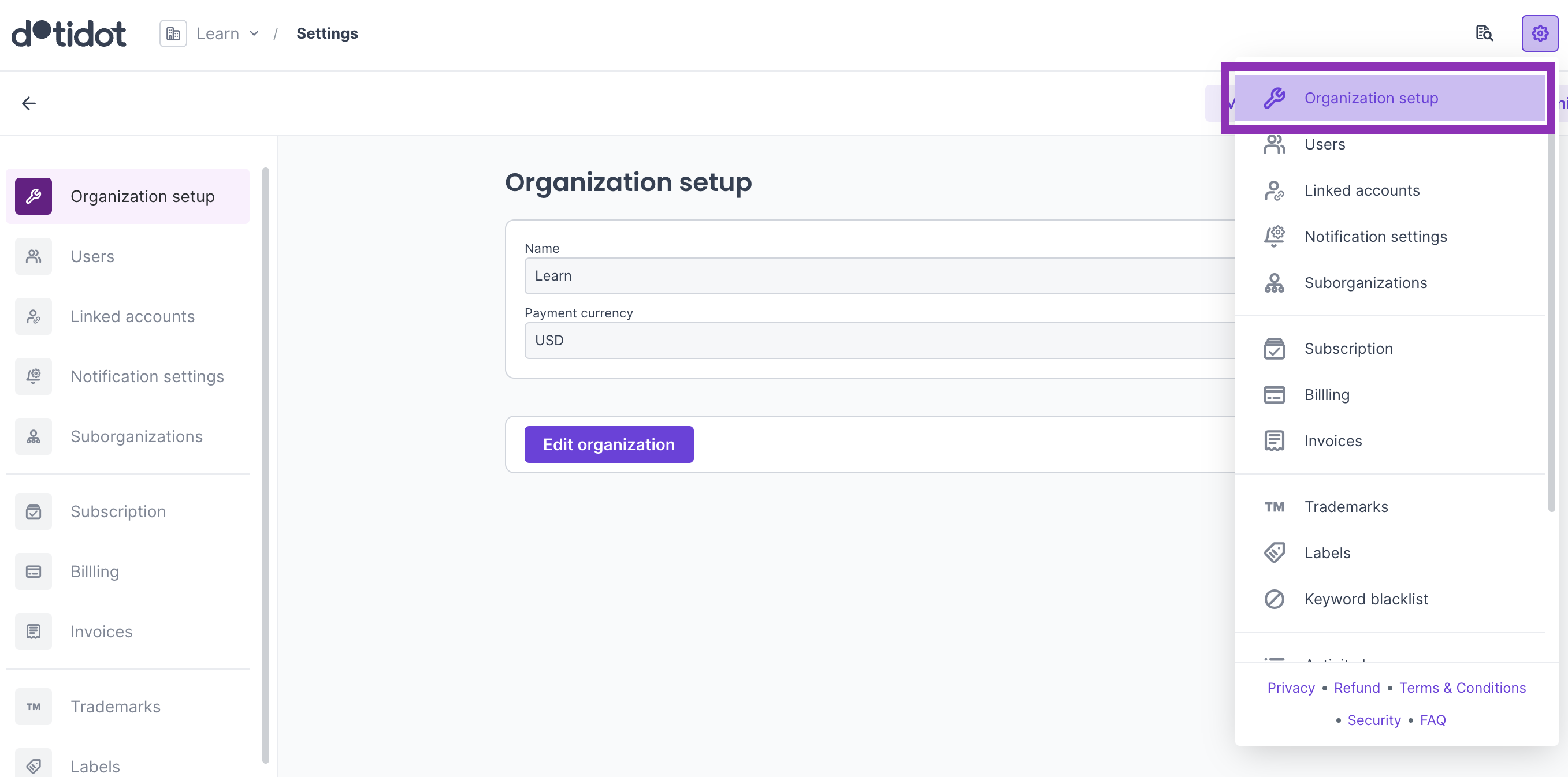 Organization Hierarchy – Dotidot